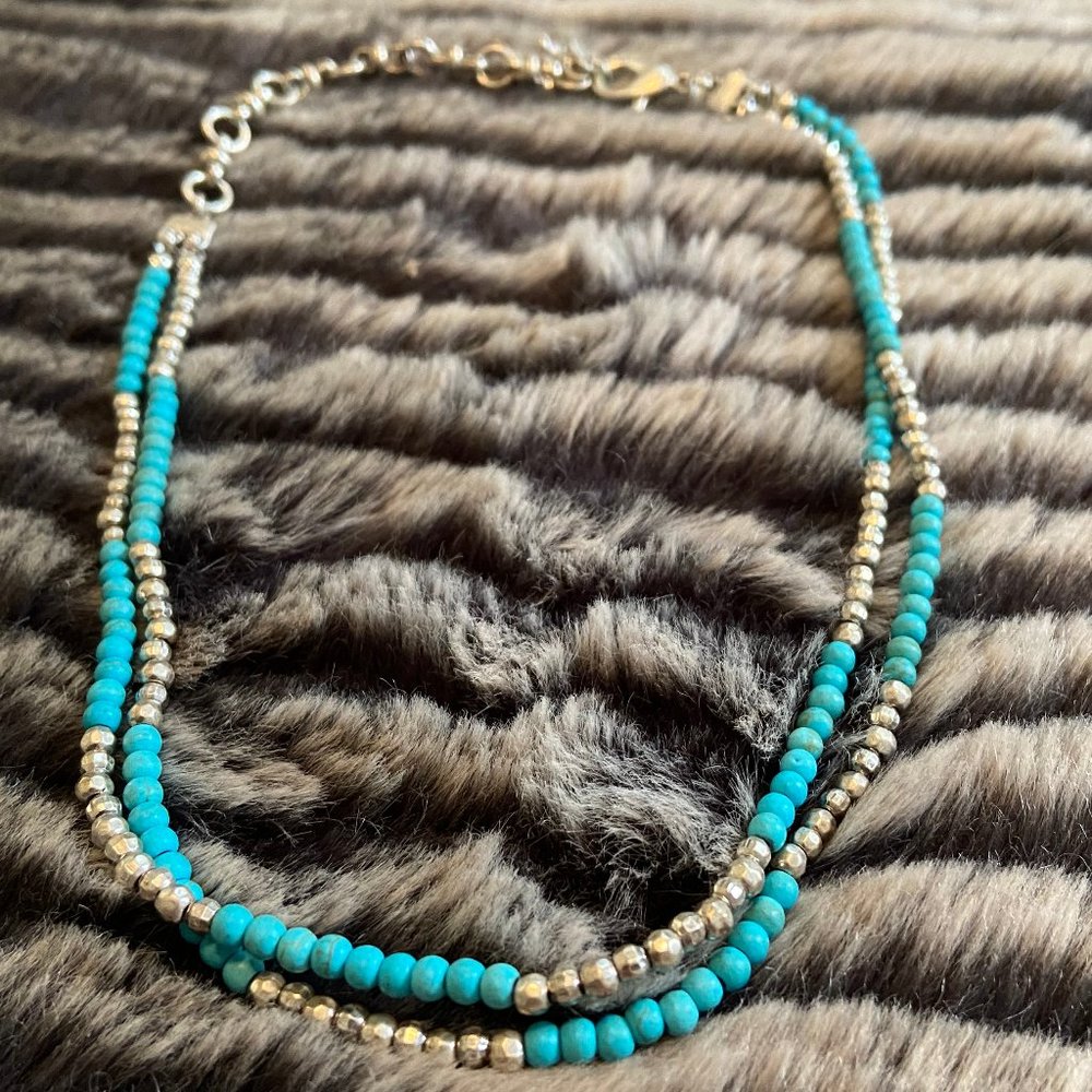 NWOT Lucky Brand Turquoise/Silver Necklace